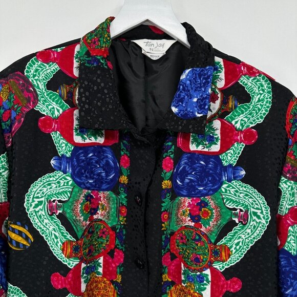 Vintage Bomber Jacket Coat Size Medium Pockets Satin Tan Jay 100% Polyester USA - Picture 3 of 12